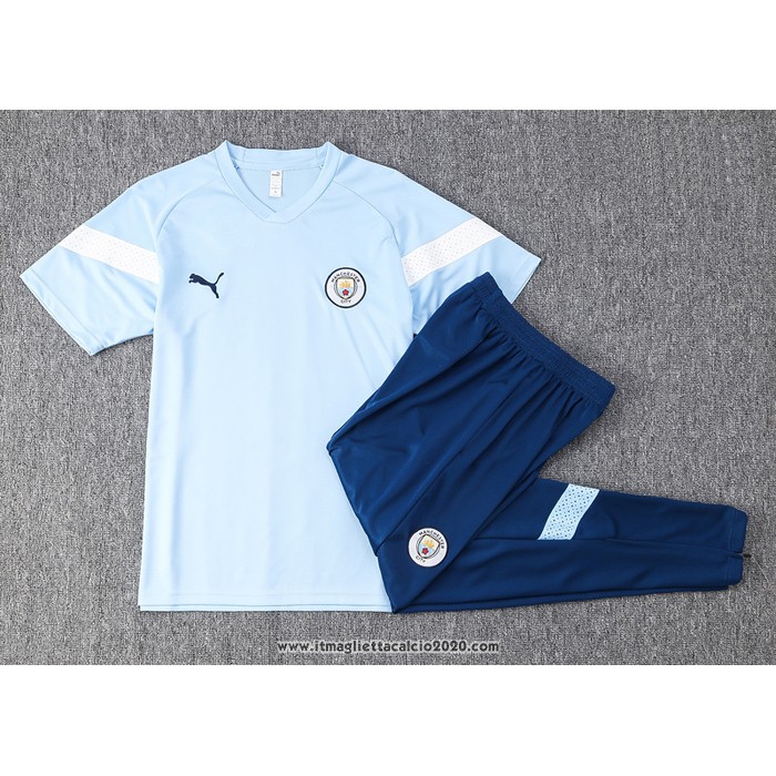 Tuta Da Track Manchester City Manica Corta 2022 2023 Blu